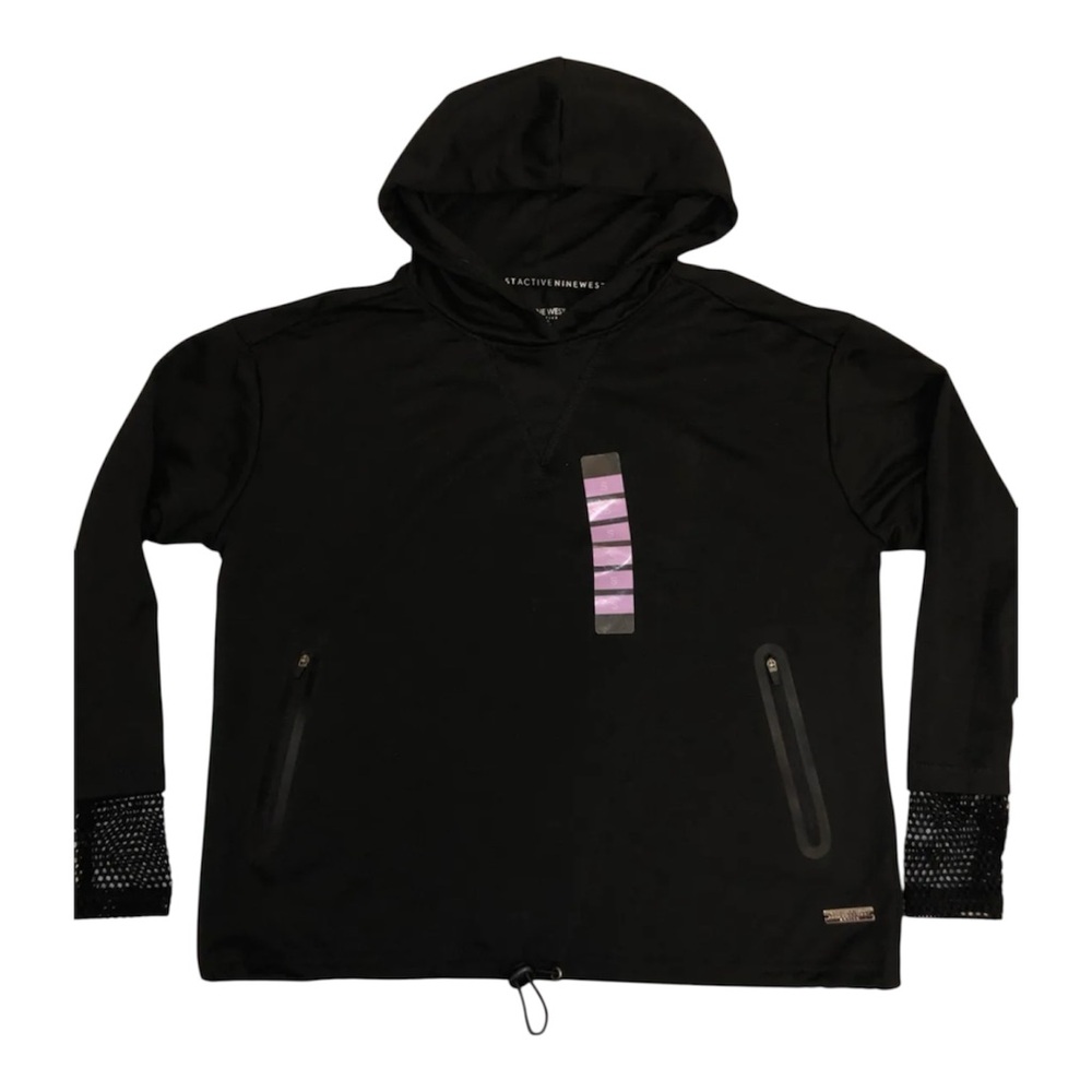 Nine West Active Hooded Pullover In Black Small